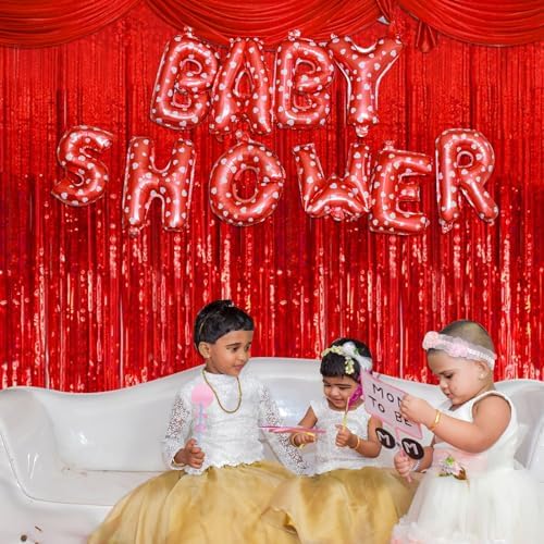 20 Pack Foil Curtain Backdrop Red Metallic Tinsel Foil Fringe Curtains Photo Booth Props for Birthday Wedding Engagement Baby Shower Bachelorette Christmas Holiday Celebration Party Decorations - Image 6