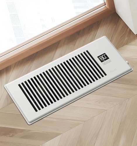 Quiet Register Booster Fan Fits 4" x 12" (DUCT OPENING CUTOUT), 10-Speed Smart Heating Cooling AC Vent Booster Fan w/Remote Control & Thermostat Control (White) - Corded - Image 7