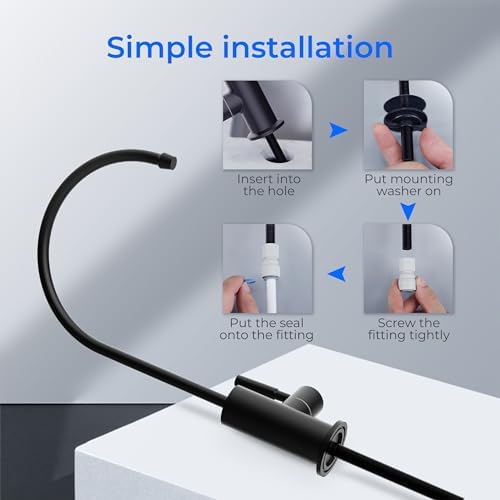 Waterdrop Filtered Water Faucet for Kitchen Sink, Reverse Osmosis, Stainless Steel, Black - Image 6