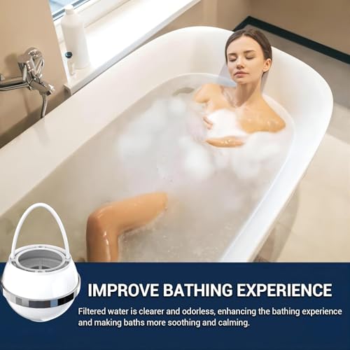 Bath Bathtub Shower Water Filter for Tub Faucet - Hard Water Softener - Remove Contaminants,Chlorine and Fluoride - Improves Skin, Hair and Nails Condition, White, BTBF-051 - Image 8