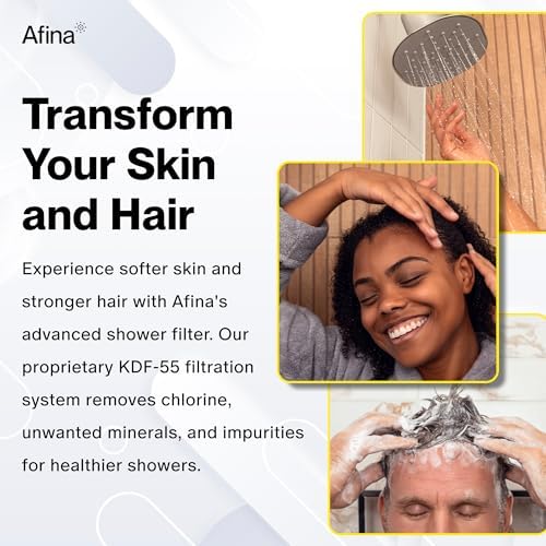 Afina Filtered Shower Head, Filter for Hard Water | Improves Skin & Hair by Reducing Chlorine & Heavy Metals from Hard Water | High Pressure Shower Filter Head for Hard Water (Chrome) - Image 4
