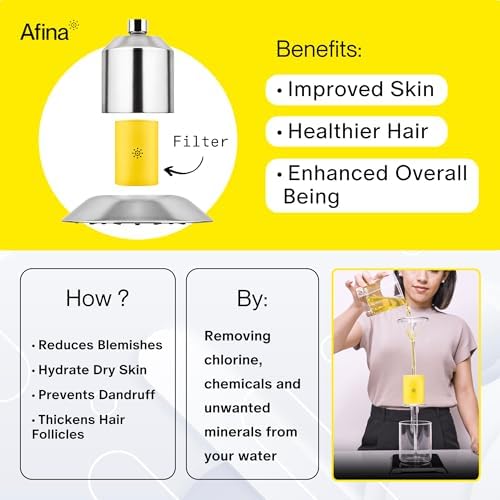 Afina Filtered Shower Head | High Pressure Shower - Reduces Dry Itchy Skin, Dandruff, Eczema, & Dramatically Improves Condition of your Skin, Hair & Nails (Nickel) - Image 3