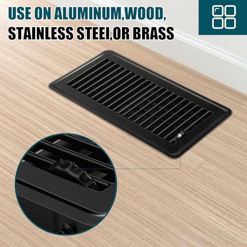 VOISEN Floor Register 4x10, 4 Pack Black Floor Register Vents,Heavy Duty Steel Walkable Floor Vents,Vent Covers for Home Floor - Image 5