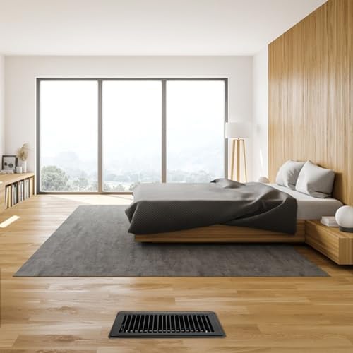 VOISEN Floor Register 4x10, 4 Pack Black Floor Register Vents,Heavy Duty Steel Walkable Floor Vents,Vent Covers for Home Floor - Image 7