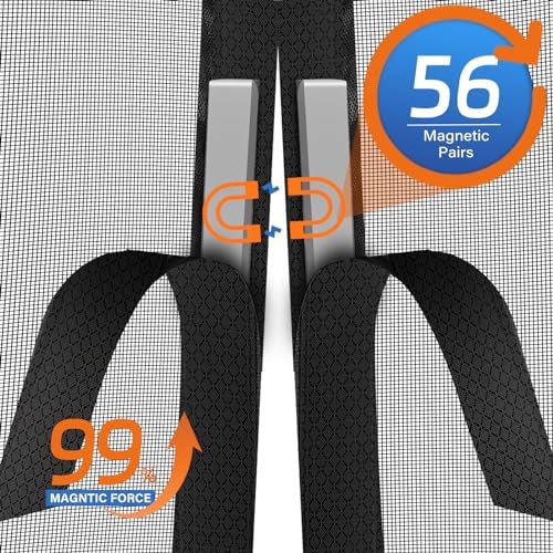 Magnetic Screen Door Upgraded PET Mesh Stronger Than Fiberglass and Polyester,Hands Free,Keeps Bugs Out,Pet & Kid Friendly,Suitable for Sliding Door,Large Patio Door and French Door-72''x80'' - Image 6