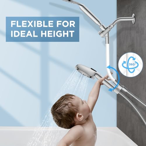 Dual Filtered Rain Shower Head Combo, Handheld Shower Head with Adjustable Bar - Rainfall Shower Head And Showerhead with Filter for Hard Water - Removes Chlorine - Image 2