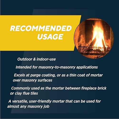 Rutland Dry Mix Refractory Mortar, Masonry & Fire Brick Cement, No Heat Cure Required, Dark Gray, 2550F, 2.5 lb Tub - Image 5