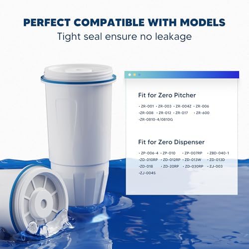 Upgraded Water Filter Replacement Fit for Zero Pitcher and Dispenser ZR-001 ZR-004 ZP-006 ZR-017, Six-Stage Filter System, Effectively Reducing Lead, Chromium, and Contaminants, 2 Packs, By BOGDA - Image 7