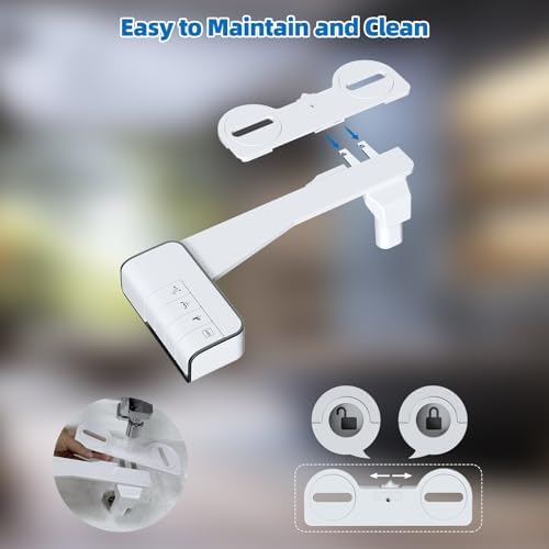 Hibbent Bidet Attachment for Toilet, Non-Electric Dual Nozzle for Frontal & Rear Wash, Adjustable Water Pressure Control, Fresh Water Bidet Toilet Seat, Self Cleaning Water Sprayer, Matte Black - Image 8