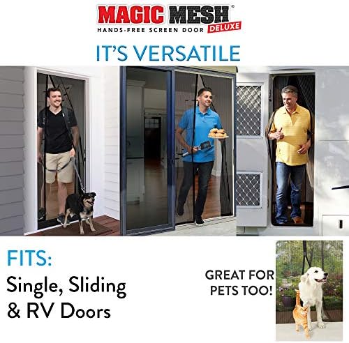 Magic Mesh Deluxe, Black | Magnetic Screen Door, Heavy Duty, Magnetic Closure, Door Net, Patio Screen, Sliding Door Screen, Bug Screen for Doorways, Kid & Pet Friendly | Size 39" x 83" (Pack of 2) - Image 3