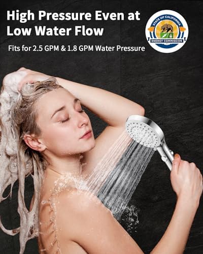 Shower Head with Handheld, High Pressure Handheld Shower Head with 80" Extra Long Stainless Steel Hose & Adjustable Bracket, Showerhead with ON/OFF Switch for Pets Bath - Image 8