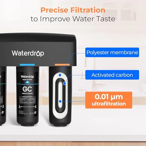 Waterdrop WD-TSA-UF 0.01 μm Ultra Filtration Under Sink Water Filter, Under Sink Water Filtration System 9 Stage Filtration, Reduces Chlorine, Taste and Odor, Fluoride, Advanced USA Tech - Image 5
