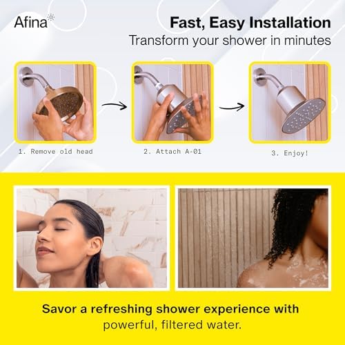 Afina Replacement Filter for Afina Filtered Showerhead & Shower Filter - High Pressure Shower - Reduces Dry Itchy Skin, Dandruff, Eczema, and Dramatically Improves The Condition of Your Skin and Hair - Image 5