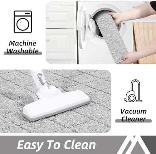 COSY HOMEER Edging Stair Treads Non-Slip Corner Indoor Stair Runners for Wooden Steps,Landing Slip Resistant Stair Rugs Mat for Kids and Dogs,100% Polyester TPE Backing,Grey,30x30 inch - Image 5