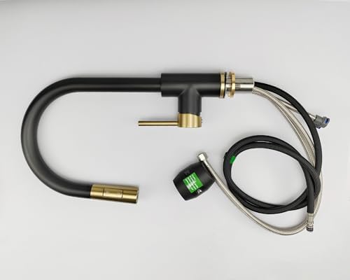Havin Gold and Black Kitchen Faucet with Pull Down Sprayer, High Arc Stainless Steel Material, with cUPC Ceramic Cartridge,Without Deck Plate,Fit for 1 Hole Kitchen Sink or Laundry Sink - Image 7