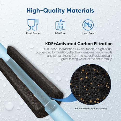PUREPLUS 5 Micron 10" x 4.5" Whole House Coconut Shell Activated Carbon and KDF Water Filter, Heavy Metal Removal Replacement Water Filter, Compatible with GXWH40L, GXWH35F, BB10, CTO10BB-KDF, 2 PACK - Image 5