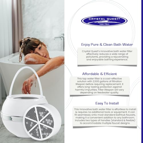 Crystal Quest Bath Ball & Replacement Filter Cartridge Bundle - Water Filter System-Reduce Contaminants for Softer &Smoother Skin-Effortless & Quick Installation| Bundle and Save (White) - Image 4