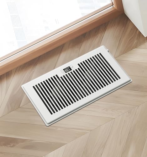 Quiet Register Booster Fan Fits 6" x 12" (Duct Opening Cutout), 10-Speed Smart Heating Cooling AC Vent Booster Fan w/Remote Control & Thermostat Control (White) - Corded - Image 7