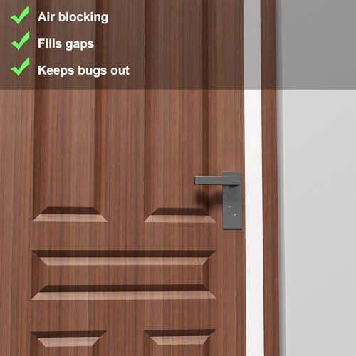 T-Shaped Door Draft Stopper, 1.97 in x 20 Ft Silicone Seal Strip for Windows Gaps, Weather Stripping Seal Strip Shower Sweep, White - Image 5