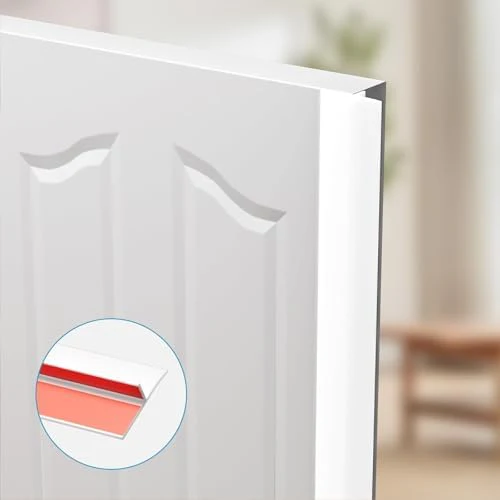 T-Shaped Door Draft Stopper, 1.97 in x 20 Ft Silicone Seal Strip for Windows Gaps, Weather Stripping Seal Strip Shower Sweep, White - Image 7