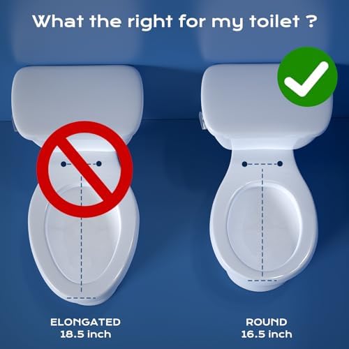 Round Bidet Toilet Seat with Quiet-Close, Non-Electric Bidet Toilet Seat with Self Cleaning Dual Nozzles, Fit Round Toilet Seat, White Bidet Seat with Brass inlet (Round) - Image 5
