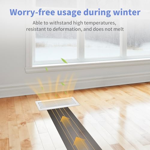 4x14 Inch Floor Register - Heavy Duty Steel Walkable Floor Vents - Easy Adjust Air Supply Lever - Vent Covers for Home (White) - Image 5