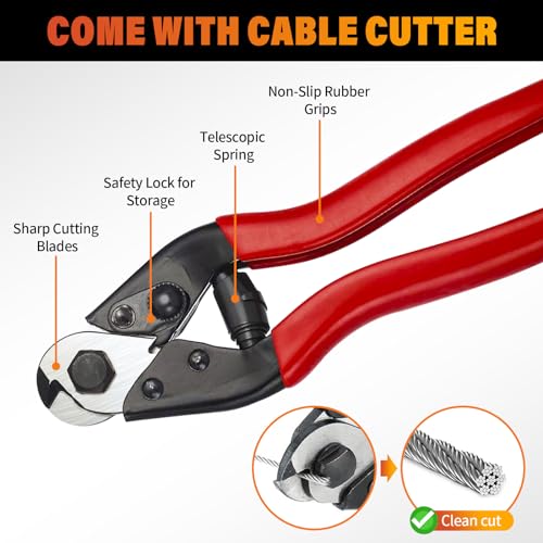 Stainless Steel Cable for Railing - 500FT 1/8" T316 Wire Rope Cable for Deck Railings System Kit - Image 7