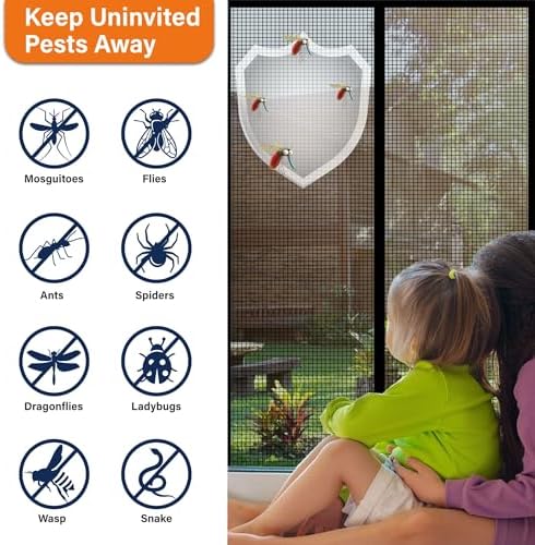 Magnetic Screen Door,Fiberglass Screen Door Mesh,Keep Bugs Out, Heavy-Duty Mesh Curtain,Pet and Kid Friendly, Works with Front Doors, Sliding Doors(32x80 Inch Fiberglass - Image 4