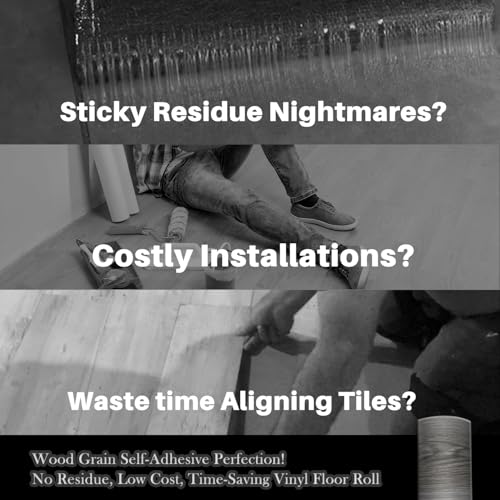 Wood Grain Peel and Stick Floor Tiles – 11.8” Width, Full Roll Length of 394" – Versatile Design for Any Space, Grey Self Adhesive Vinyl Flooring, Waterproof and Non-Slip Features - Image 5