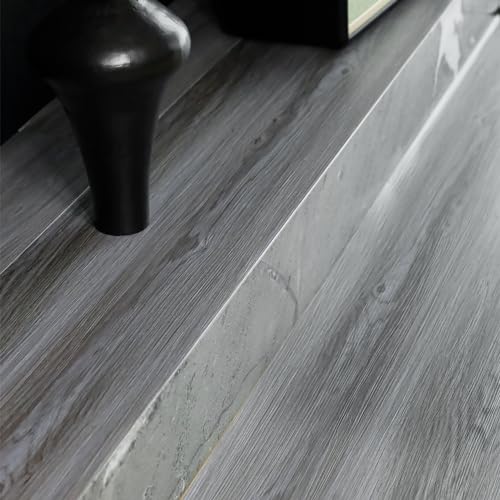 Wood Grain Peel and Stick Floor Tiles – 11.8” Width, Full Roll Length of 394" – Versatile Design for Any Space, Grey Self Adhesive Vinyl Flooring, Waterproof and Non-Slip Features - Image 8