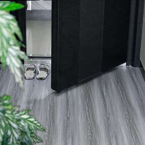 Wood Grain Peel and Stick Floor Tiles – 11.8” Width, Full Roll Length of 118" – Versatile Design for Any Space, Grey Self Adhesive Vinyl Flooring, Waterproof and Non-Slip Features - Image 2