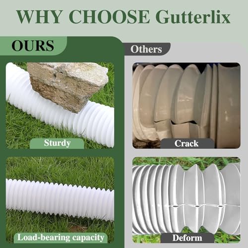 Flexible Gutter Downspout Extensions, Connectable Downspout Extender with 58"+ 67" Extendable Pipe, Thickened Down spout Drain Extension for Rainwater Drainage(2 Pack, White) - Image 2