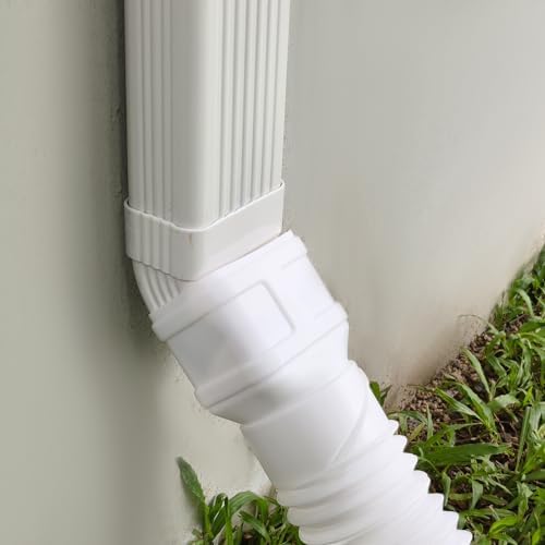 7ft Long Gutter Downspout Extensions, 3” Downspout Extender Drainage Pipe for 2"×3" Downspout and 3"×4"Downspout, Flexible Pipe Stretched Length 7ft, White,1-Pack - Image 5