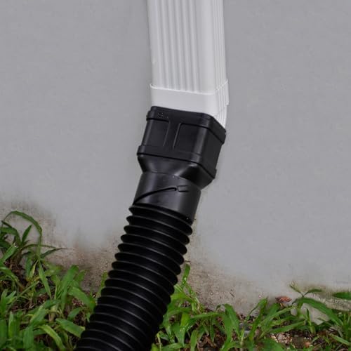 7ft Long Gutter Downspout Extensions, 3" Gutter Downspout Extender Pipe for 2"×3" Downspout and 3"×4" Downspout, Flexible Pipe Stretched Length 7ft, Black,2-Pack - Image 6