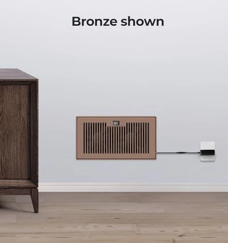 Quiet Register Booster Fan Fits 6" x 12" Register Holes, 10-Speed Smart Heating Cooling AC Vent Fan with Remote Control and Thermostat Control - Bronze - Image 7
