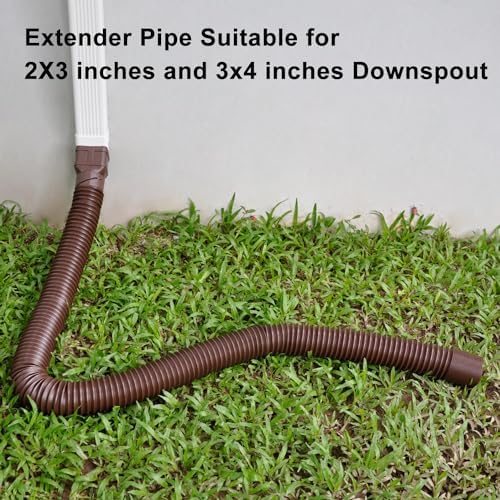 7ft Long Gutter Downspout Extensions, Outer diameter 3" Gutter Extensions for Downspout,Flexible Drainage Pipe Suitable for 2"×3" and 3"×4" Downspout,Flexible Pipe Stretched Length 7ft (2 Pack) - Image 6