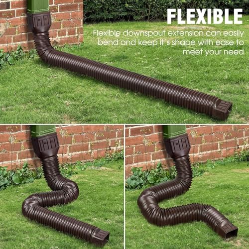 3 pack Flexible Rain Gutter Downspout Extensions,Drain Downspout Extender,Gutter Extension Flexible,Down Spout Drain Extension Pipes,Extendable from 21 to 60 Inches (3pcs black) - Image 4