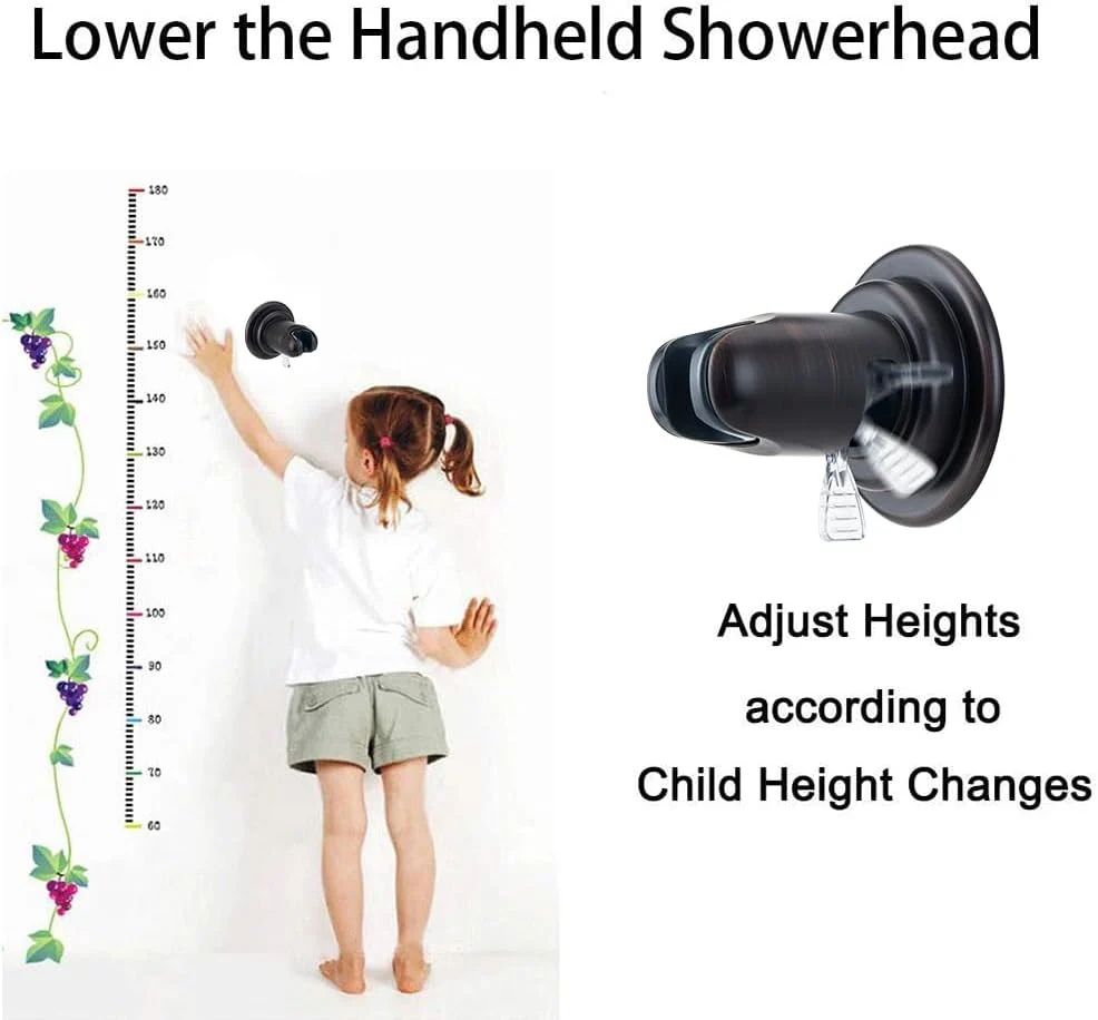 BOPai Vacuum Suction Cup Shower Head Holder, Adjustable 20 Degrees from The Wall - Oil Rubbed Bronze - Image 2