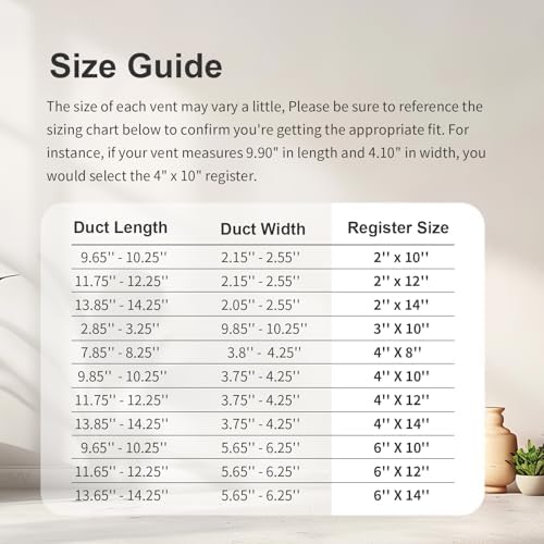 Floor Register 6 x 12 Inch 2 Pack, Floor Vent Covers for Home Floor, Sidewall, Premium Finish Air Vent Cover with Easy Adjust Air Supply Lever, Brown - Image 7