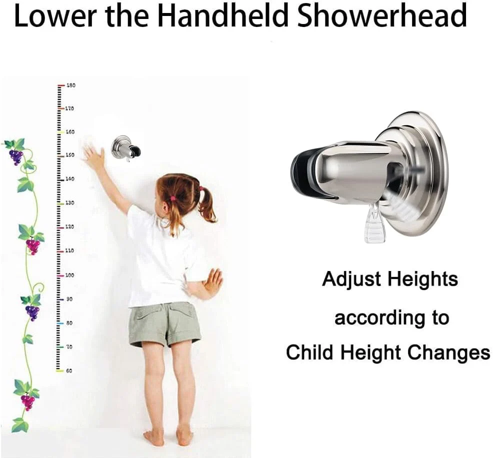 BOPai Vacuum Suction Cup Shower Head Holder, Adjustable 20 Degrees from The Wall - Brushed Nickel - Image 2