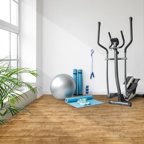 Sorbus 48Sq. Ft. Wood Grain Floor Tiles Foam Mat EVA Interlocking Mats Tile 3/8-Inch Thick Flooring Wood Puzzle Exercise Mats w/Borders - Home Playroom Basement, Apartment, Trade Show, Baby, Dance - Image 5