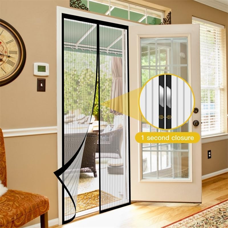 Magnetic Screen Door - Mosquito Bug Net, No Hands Entry, Heavy-Duty Mesh, Easy Install for Sliding Door, 36" x 82" - Image 3