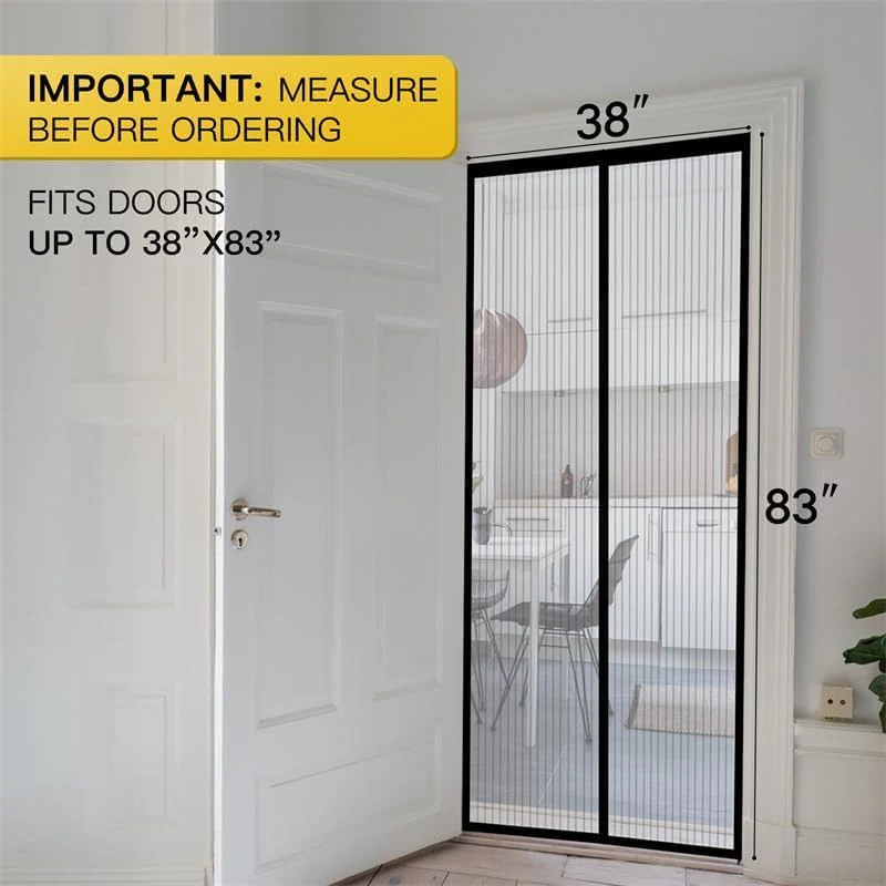 Magnetic Screen Door - Mosquito Bug Net, No Hands Entry, Heavy-Duty Mesh, Easy Install for Sliding Door, 36" x 82" - Image 6