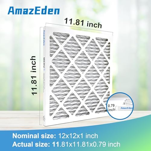 12x12x1 Air Filter MERV 11 (4-Pack) AC Furnace Pleated Filters MPR 1000 FPR 7 Dust Defense Replacement for Home (Exact Dimensions: 11.81"x11.81"x0.79") - Image 3
