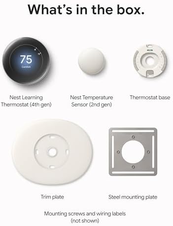 Google Nest Learning Thermostat (4th Gen, 2024) with Nest Temperature Sensor - Energy Saving Smart Thermostat with Adaptive Eco - Works with Alexa and Google Home App - Polished Obsidian - Image 13