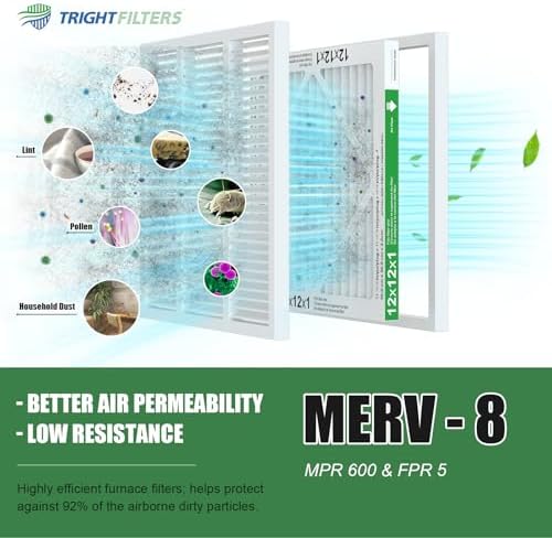 12x12x1 Air Filter 4 Pack, MERV 8 Pleated Dust Defense Air Filters Replacement Air Conditioner HVAC AC Furnace Filter, Durable and Lightweight - Image 5
