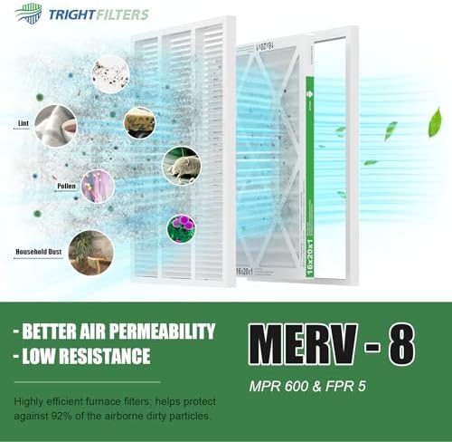 16x20x1 Air Filter 4 Pack, MERV 8 Pleated Dust Defense Air Filters Replacement Air Conditioner HVAC AC Furnace Filter, Durable and Lightweight - Image 5