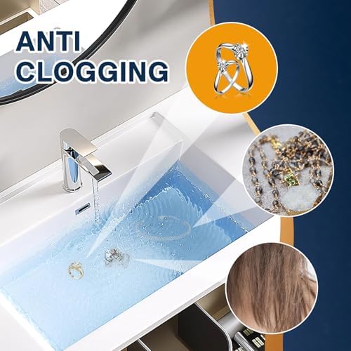Bathroom Sink Drain Strainer, Pop Up Sink Drain Filter with Removable Stainless Steel Filter Basket Hair Catcher, Bathroom Sink Drain Stopper, for Us Bathroom Sink Stopper Replacement (4pcs) - Image 6