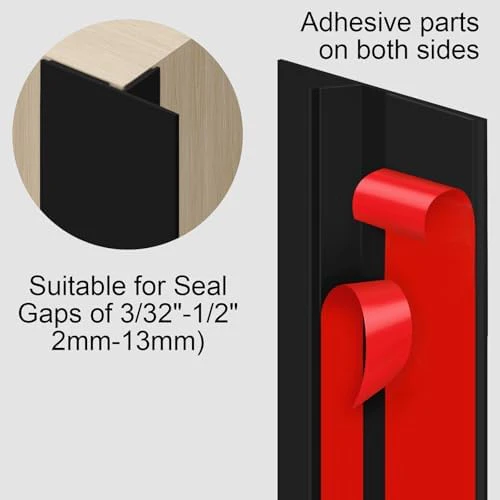 T-Shaped Silicone Seal Strip for Door & Windows Gaps, Weather Stripping Draft Stopper for Side Entry - 20Ft Black - Image 4