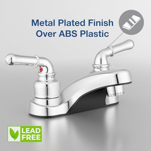 Pacific Bay Lynden Bathroom Sink Faucet - Metallic Plating Over Lightweight ABS Plastic (Chrome) - 2 Pack - Image 5